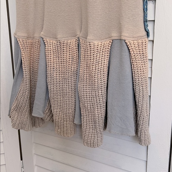 Free People We The Free Ribbed Distressed Neck Tank Dress Knit Hem Size Medium - Picture 5 of 11